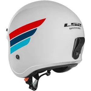 Imagem 5 de Capacete LS2 OF599 Spitfire Retro - Branco/Azul/Vermelho
