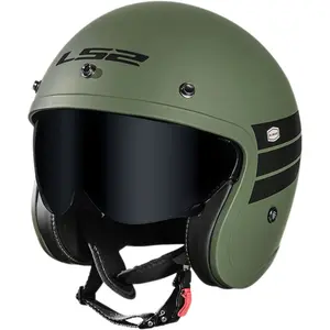 Imagem 4 de Capacete LS2 OF599 Spitfire Retro - Preto/Verde Militar