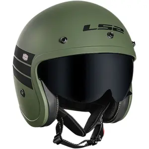Imagem 5 de Capacete LS2 OF599 Spitfire Retro - Preto/Verde Militar