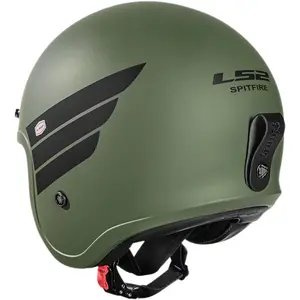 Imagem 6 de Capacete LS2 OF599 Spitfire Retro - Preto/Verde Militar