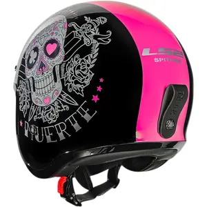 Imagem 7 de Capacete LS2 OF599 Spitfire Pink Muerte - Preto/Rosa