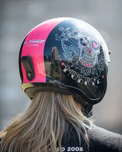 Imagem 11 de Capacete LS2 OF599 Spitfire Pink Muerte - Preto/Rosa
