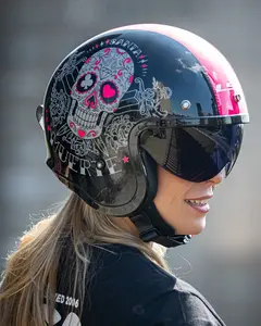 Imagem 10 de Capacete LS2 OF599 Spitfire Pink Muerte - Preto/Rosa