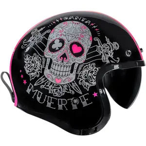 Imagem 2 de Capacete LS2 OF599 Spitfire Pink Muerte - Preto/Rosa