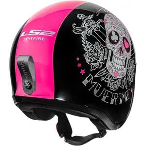 Imagem 8 de Capacete LS2 OF599 Spitfire Pink Muerte - Preto/Rosa