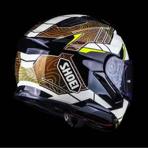 Imagem 11 de Capacete Shoei GT-Air 3 Hike TC-11 - Branco/Bronze/Amarelo Fluor