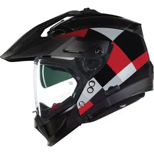 Capacete Nolan N70-2X Ruvido - Preto/Branco/Vermelho