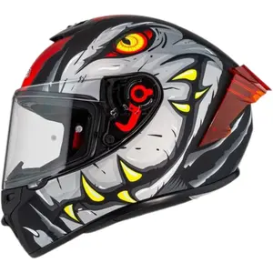 Capacete NZI Trendy 3 Stream Raptor - Preto/Cinza/Vermelho - Grid