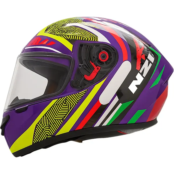 虹★ Capacete NZI Trendy 3 Stream Connected - Violeta/Vermelho/Amarelo