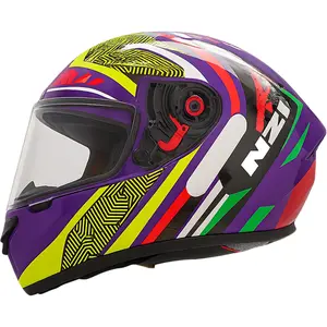 Capacete NZI Trendy 3 Stream Connected - Violeta/Vermelho/Amarelo
