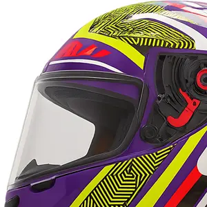 Imagem 2 de Capacete NZI Trendy 3 Stream Connected - Violeta/Vermelho/Amarelo Neon