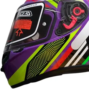 Imagem 3 de Capacete NZI Trendy 3 Stream Connected - Violeta/Vermelho/Amarelo Neon
