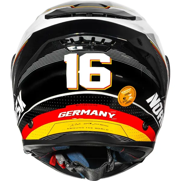 Capacete Norisk Force 2 Grand Prix Alemanha - Branco/Preto/Amarelo