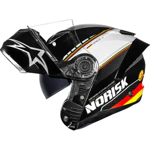 Imagem 3 de Capacete Norisk Force 2 Grand Prix Alemanha - Preto/Branco (Articulado)