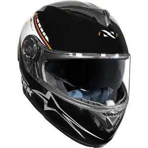 Imagem 8 de Capacete Norisk Force 2 Grand Prix Alemanha - Preto/Branco (Articulado)