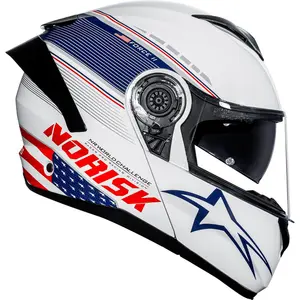Imagem 2 de Capacete Norisk Force 2 Grand Prix USA - Branco/Azul/Vermelho (Articulado)