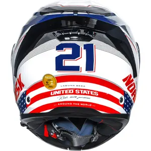 Imagem 14 de Capacete Norisk Force 2 Grand Prix USA - Branco/Azul/Vermelho (Articulado)