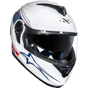 Imagem 7 de Capacete Norisk Force 2 Grand Prix USA - Branco/Azul/Vermelho (Articulado)