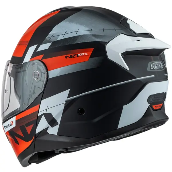 Capacete NZI Combi 3 Duo Metric - Preto/Branco/Vermelho