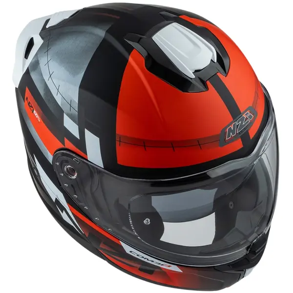 Capacete NZI Combi 3 Duo Metric - Preto/Branco/Vermelho