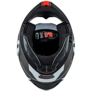 Imagem 8 de Capacete NZI Combi 3 Duo Metric - Preto/Branco/Vermelho (Articulado)