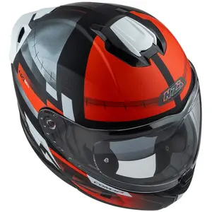 Imagem 4 de Capacete NZI Combi 3 Duo Metric - Preto/Branco/Vermelho (Articulado)