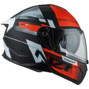 Imagem 2 de Capacete NZI Combi 3 Duo Metric - Preto/Branco/Vermelho (Articulado)