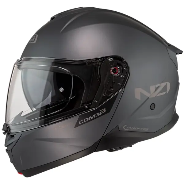 Imagem 1 de Capacete NZI Combi 3 Duo Monocolor - Cinza Fosco (Articulado)