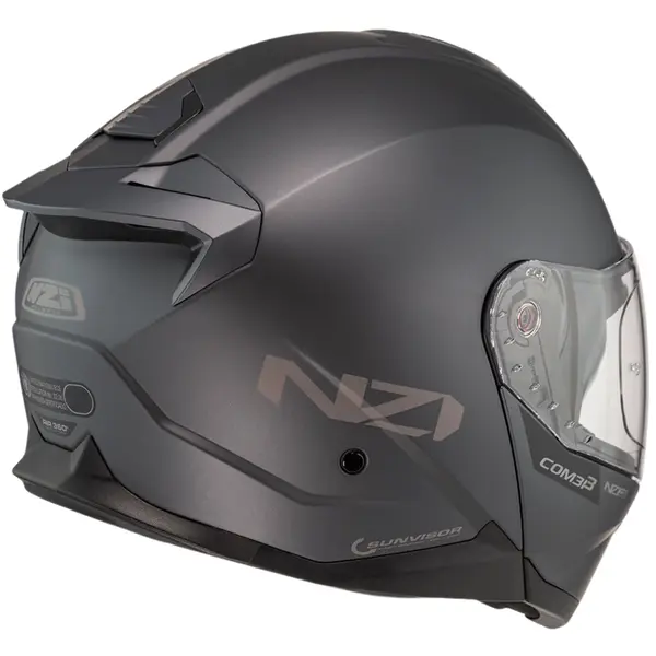 Capacete NZI Combi 3 Duo Monocolor - Cinza Fosco (Articulado