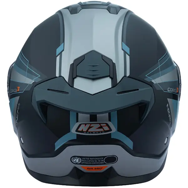 Capacete NZI Combi 3 Duo Daily - Preto/Azul/Cinza (Articulado