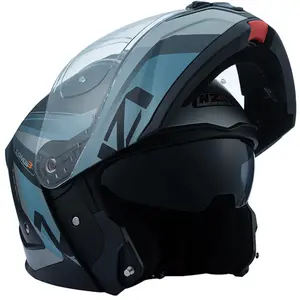 Imagem 2 de Capacete NZI Combi 3 Duo Daily - Preto/Azul/Cinza (Articulado)