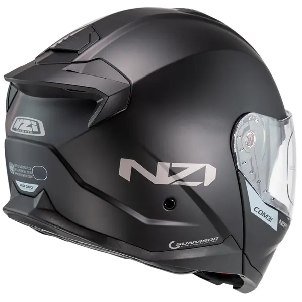 Capacete NZI Combi 3 Duo Monocolor - Preto Fosco (Articulado