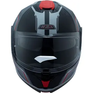 Imagem 5 de Capacete NZI Combi 3 Duo Orbe - Preto/Cinza/Vermelho (Articulado)