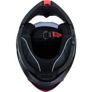 Imagem 7 de Capacete NZI Combi 3 Duo Orbe - Preto/Cinza/Vermelho (Articulado)