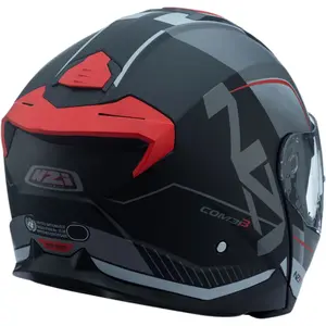 Imagem 6 de Capacete NZI Combi 3 Duo Orbe - Preto/Cinza/Vermelho (Articulado)