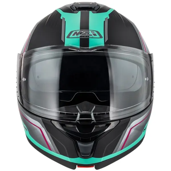 Capacete NZI Combi 3 Duo Orbe - Preto/Cinza/Azul Turquesa