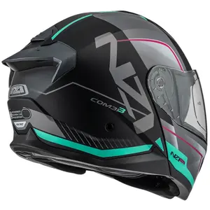 Imagem 7 de Capacete NZI Combi 3 Duo Orbe - Preto/Cinza/Azul Turquesa (Articulado)