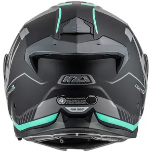 Imagem 8 de Capacete NZI Combi 3 Duo Orbe - Preto/Cinza/Azul Turquesa (Articulado)