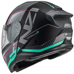 Imagem 6 de Capacete NZI Combi 3 Duo Orbe - Preto/Cinza/Azul Turquesa (Articulado)
