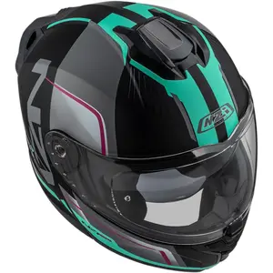 Imagem 4 de Capacete NZI Combi 3 Duo Orbe - Preto/Cinza/Azul Turquesa (Articulado)