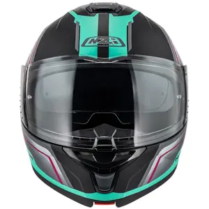 Imagem 5 de Capacete NZI Combi 3 Duo Orbe - Preto/Cinza/Azul Turquesa (Articulado)