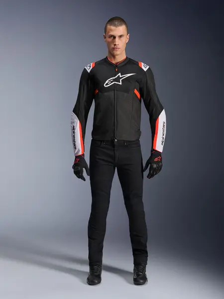 Jaqueta Alpinestars T SPS Air V2 - Preto/Branco/Vermelho Fluor