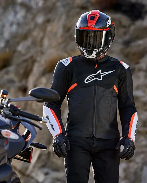 Jaqueta Alpinestars T SPS Air V2 - Preto/Branco/Vermelho Fluor