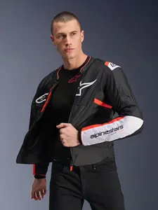 Imagem 4 de Jaqueta Alpinestars T SPS Air V2 - Preto/Branco/Vermelho Fluor