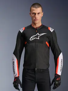 Imagem 3 de Jaqueta Alpinestars T SPS Air V2 - Preto/Branco/Vermelho Fluor