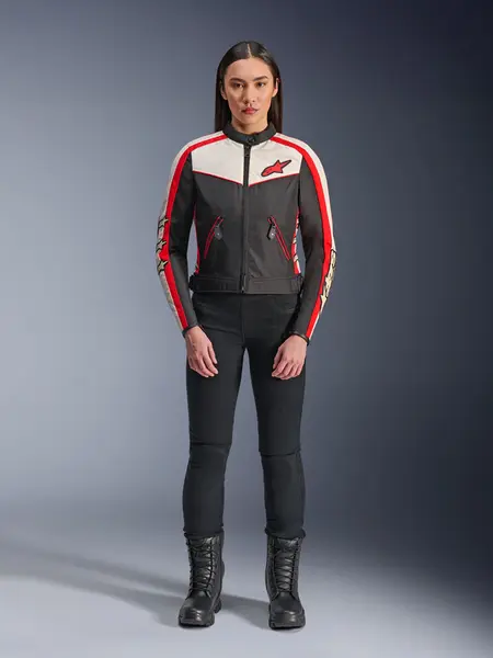Jaqueta Alpinestars Stella T Dyno WR - Preto/Vermelho - Grid Motors