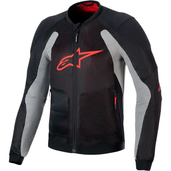 Jaqueta Alpinestars Troop Air - Preto/Cinza/Vermelho (Ventilada