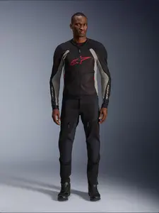 Imagem 4 de Jaqueta Alpinestars Troop Air - Preto/Cinza/Vermelho (Ventilada)