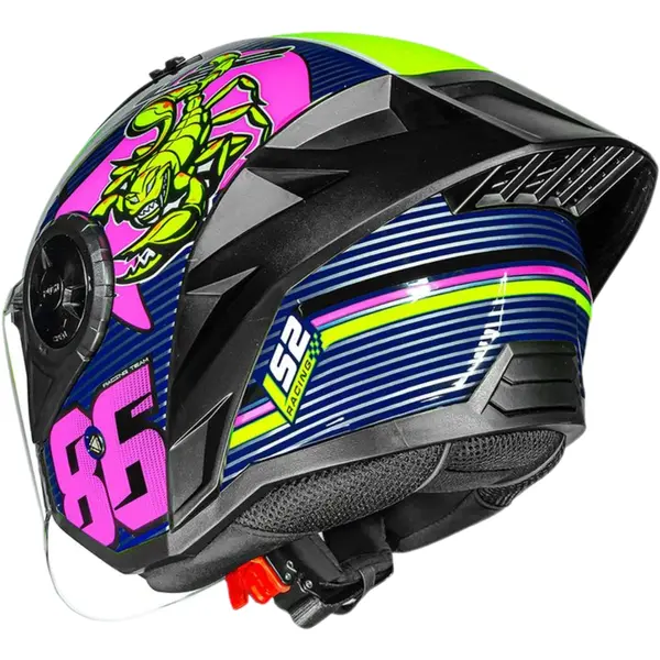 Capacete LS2 Airflow 2 Sting - Azul Escuro/Rosa (Aberto) - Grid Motors