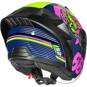 Imagem 8 de Capacete LS2 Airflow 2 Sting - Azul Escuro/Rosa (Aberto)